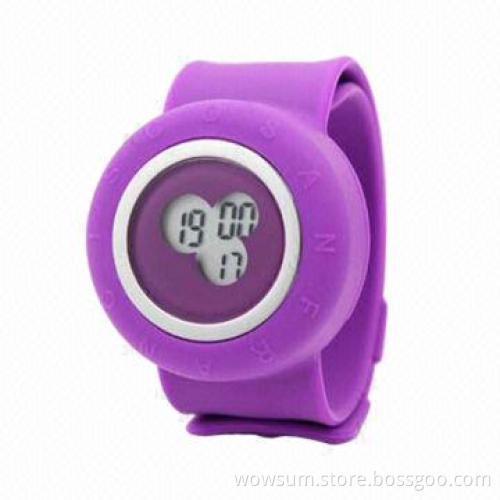 Fashion Slap Watch, Digital Display and Silicone Band, Eco-friendly